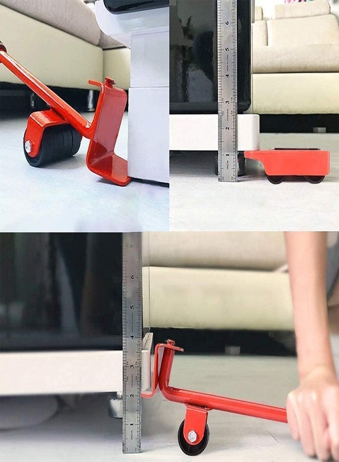 Rewup Furniture Lifter/Shifter Tool-4 pcs 3.9"x3.15" Furniture Slides Kit, Furniture Move Roller Tools Max Up for 150KG/331LBS 360 Degree Rotatable Pads, Easily (F-1) - Image 5